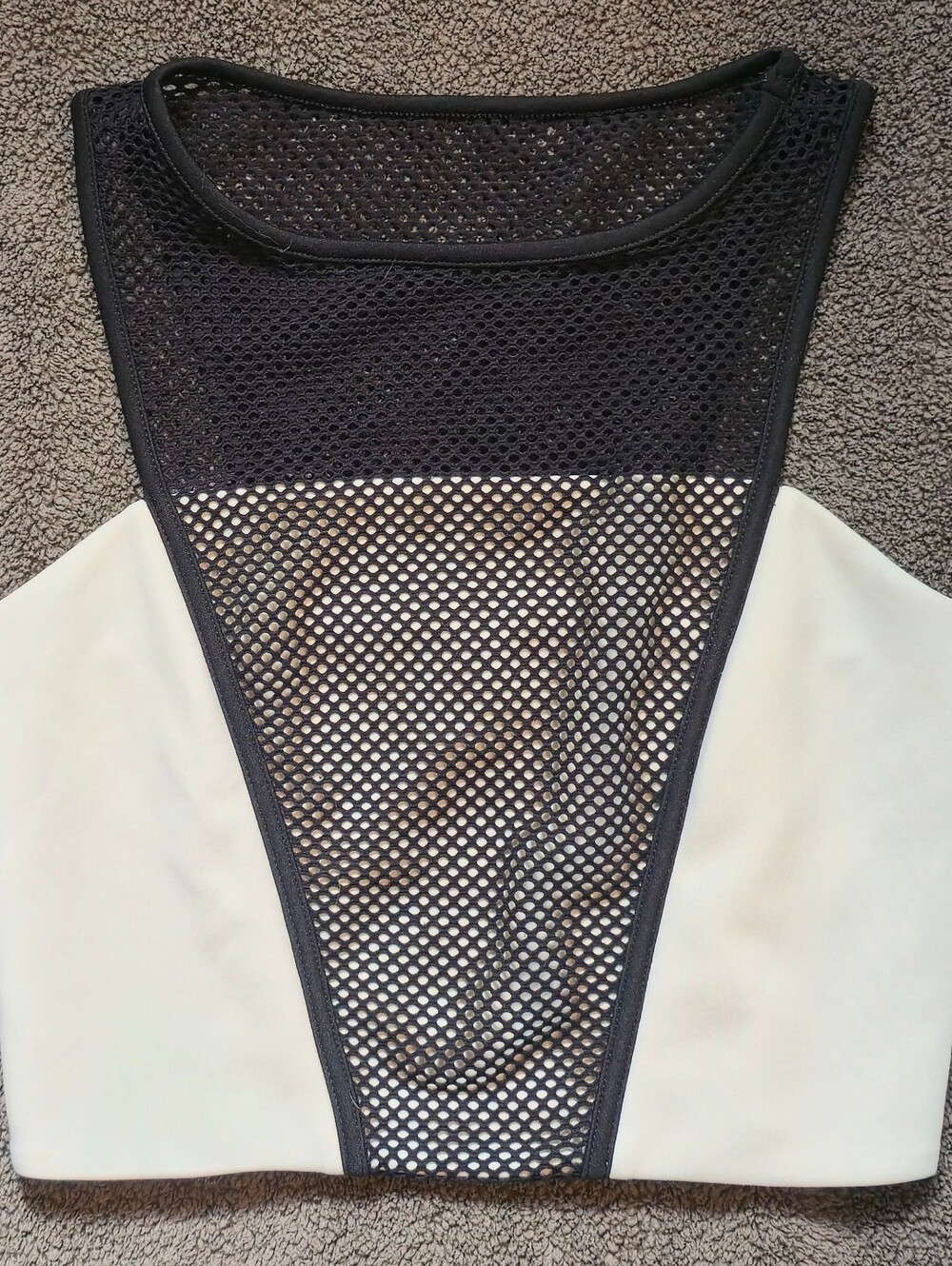 Vintage Express Sleeveless Mesh Crop Top